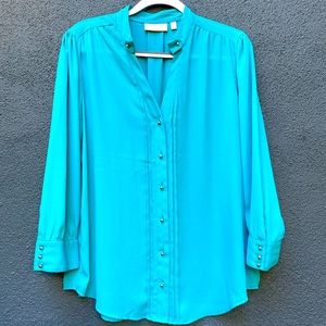 Like new Anthropologie Moulinette Souers blouse turquoise